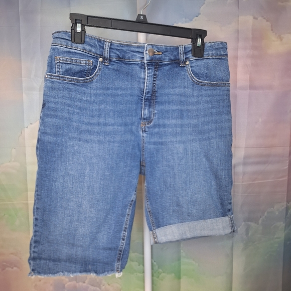 Rafaella Pants - Rafaella Blue Denim Women's Shorts Bermudas